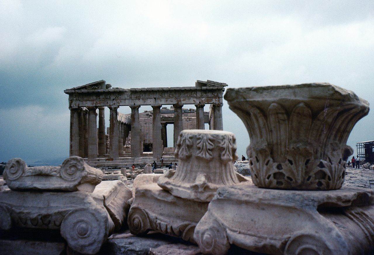 parthenon overlooking ancient greek theater